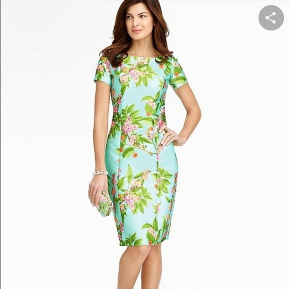 SOLD!!! TALBOTS Botanical Floral Dress - Size 4 - Picture 1 of 7